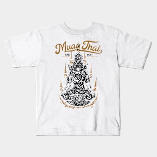 Antique Muay Thai Tattoo Hermit Kids T-Shirt